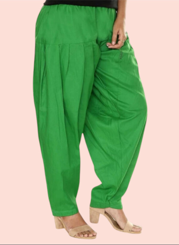 Green Colour Salwar Pants / Premium Cotton-Women Free Size