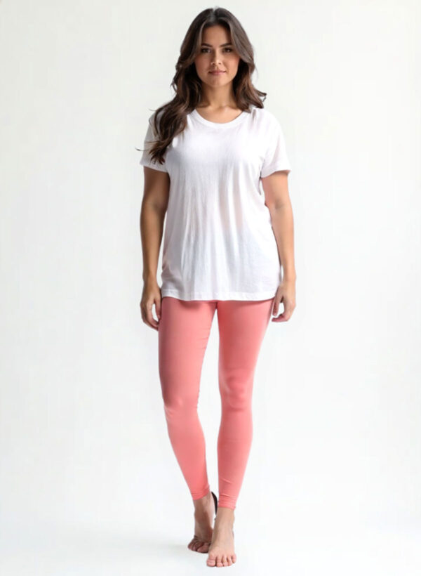 Light Peach color Ankle length legging 4-way stretch fabric