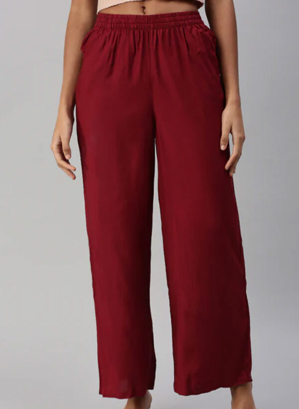 Meroon Colour Palazzo Pants / premium cotton rayon