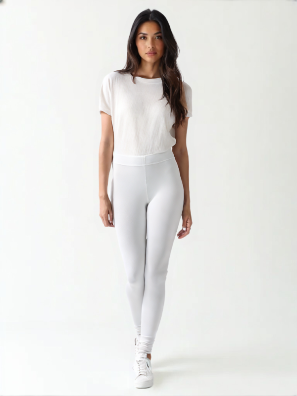 Ankle length legging 4-way stretch fabric /white colour Legging