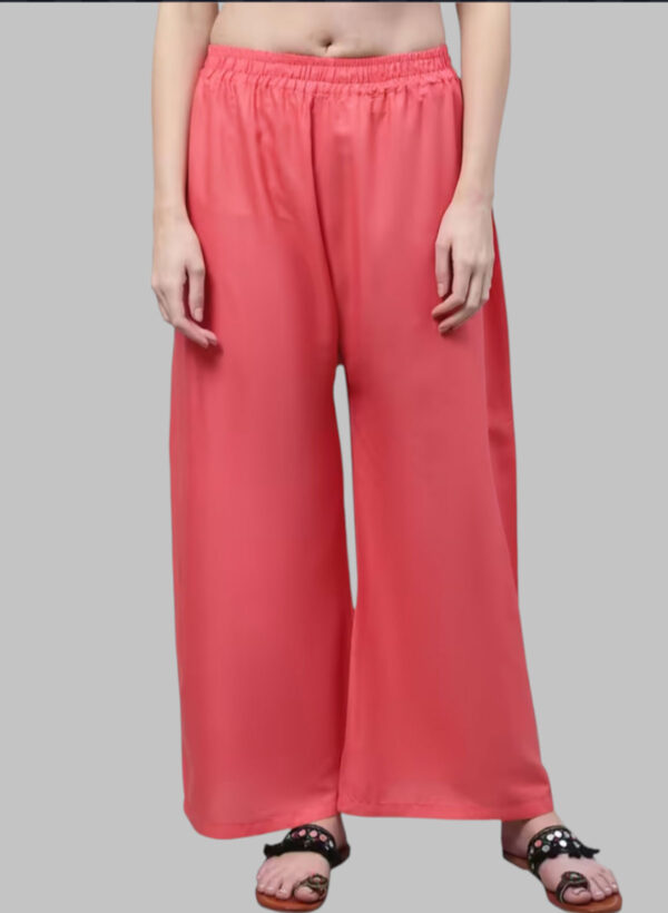 brick pink Colour Palazzo Pants / premium cotton rayon