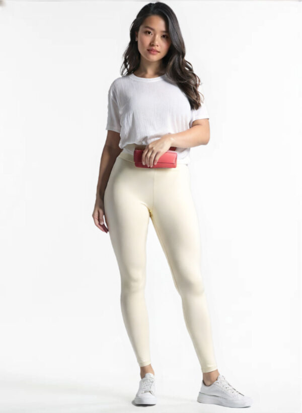 Cream Colour /Ankle length legging 4-way stretch fabric