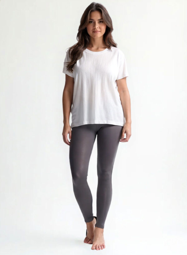 Drack Grey Colour Ankle length legging-4way stretch fabric