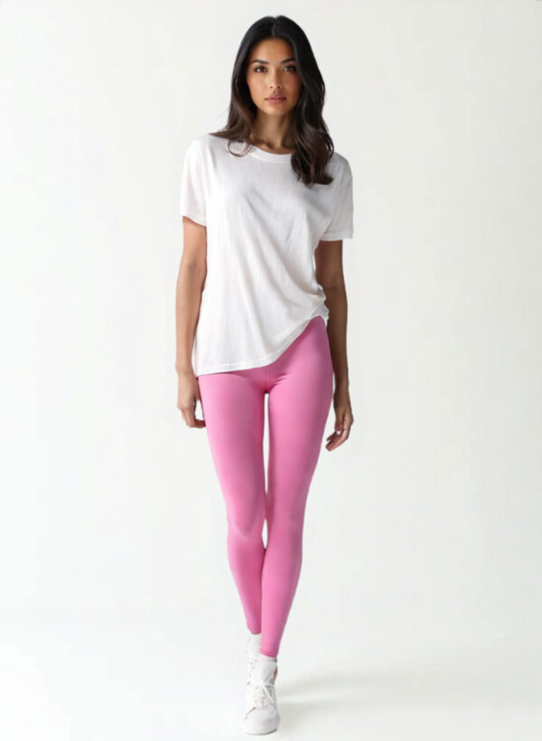 Light baby pink colour Ankle length legging 4-way stretch fabric