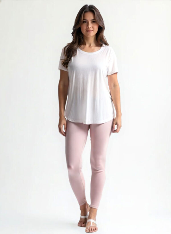 Light onion pink colour Ankle length legging 4-way stretch fabric