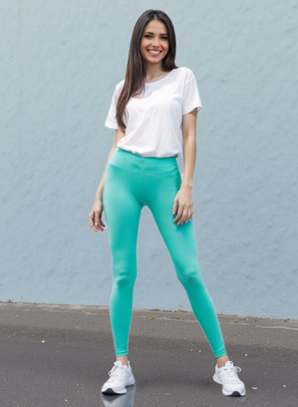 Light sea green/Ankle length legging 4-way stretch fabric