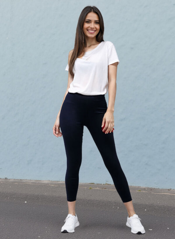 Navy Blue  Colour Ankle length legging- 4-way fabric