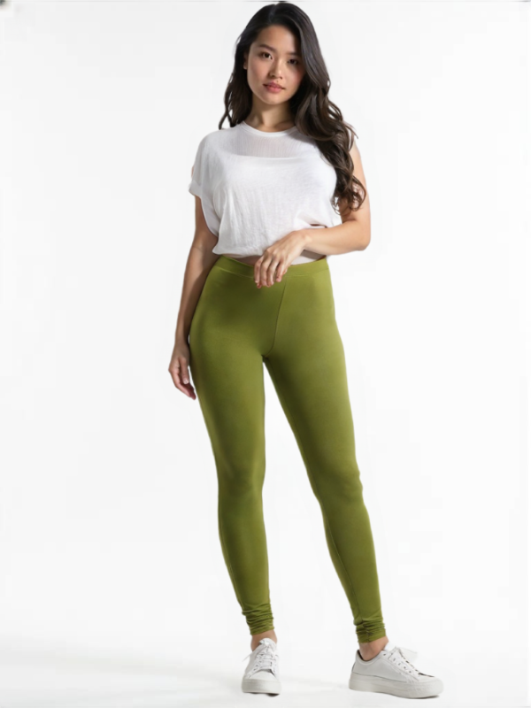 Olive Green Colour Chudidar Leggings – Premium Cotton Fabric