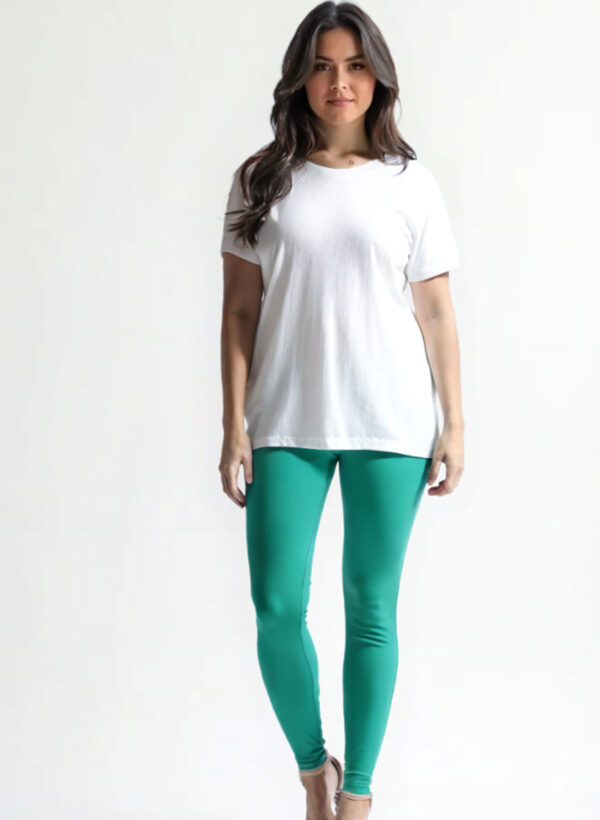 Rama Green Colour Ankle length legging-4-way stretch fabric