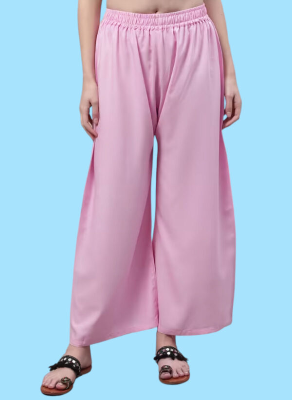 Rosc Pink Colour Palazzo Pants / premium cotton rayon